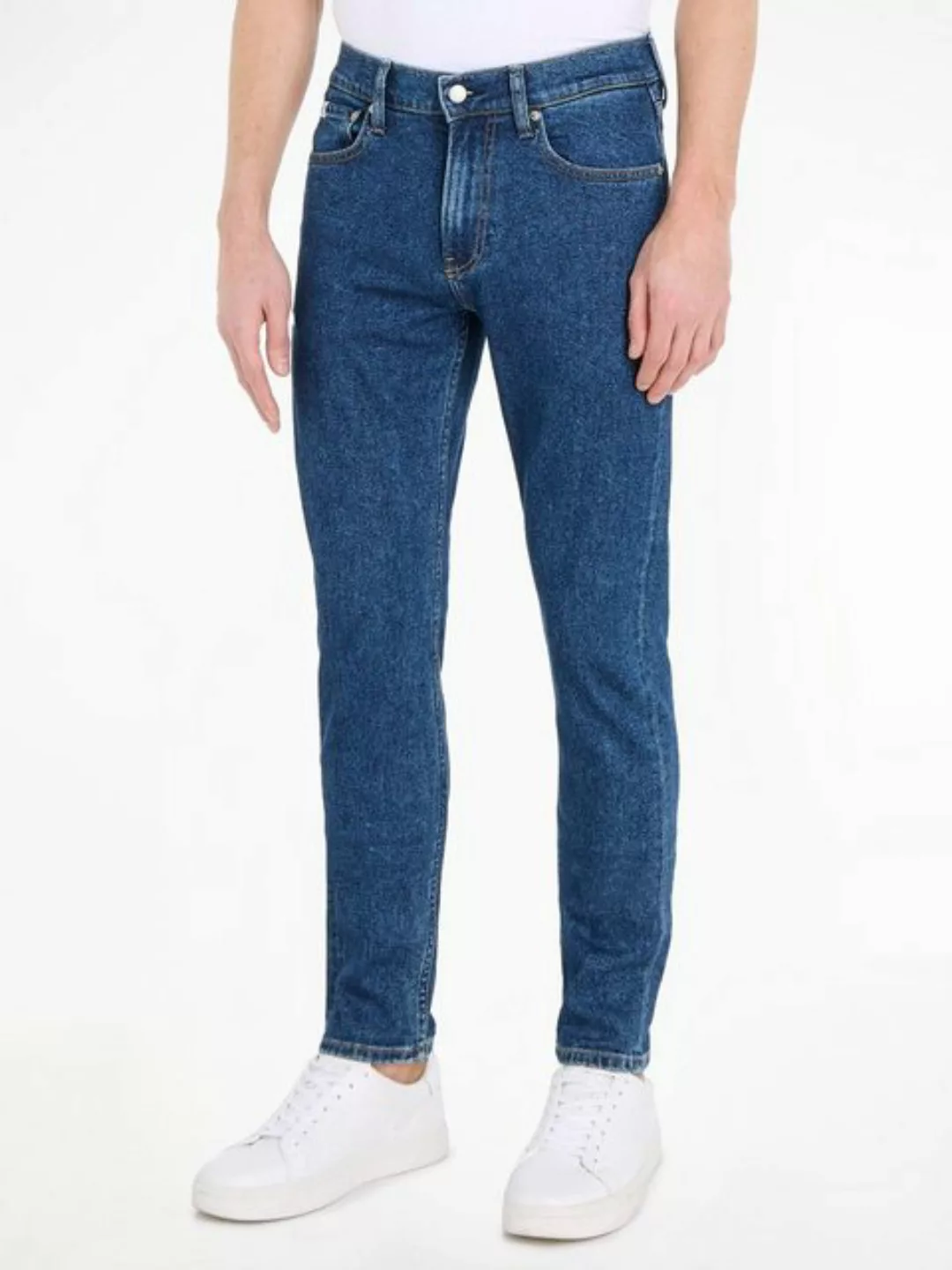 Calvin Klein Jeans Tapered-fit-Jeans SLIM TAPER mit Leder-Badge günstig online kaufen