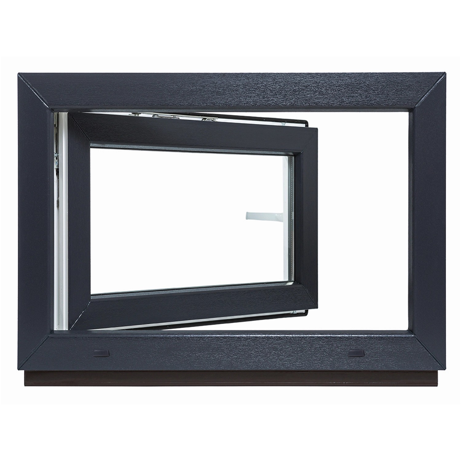 Framelux Kunststofffenster Slimline Anthrazit 3-Fach Verglasung 650 x 450 m günstig online kaufen