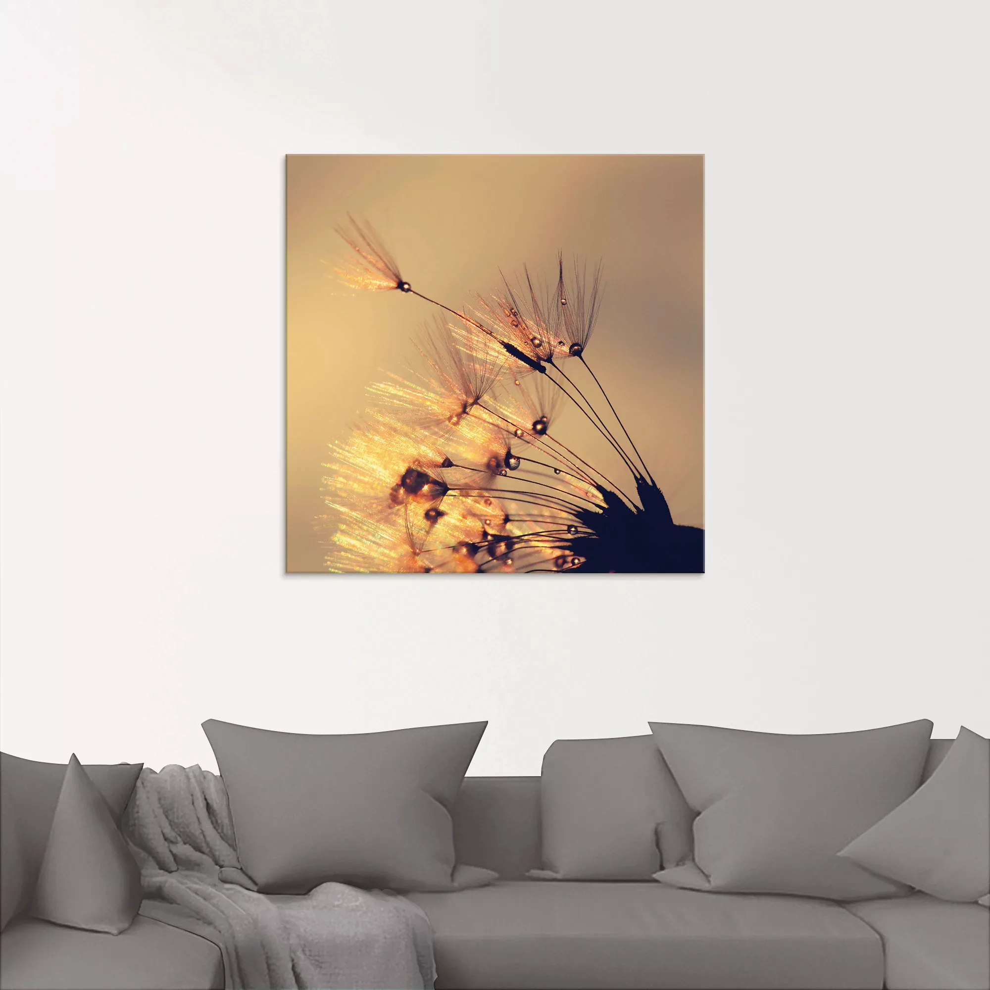 Artland Glasbild "Pusteblume Goldene Schirmchen", Blumen, (1 St.), in versc günstig online kaufen