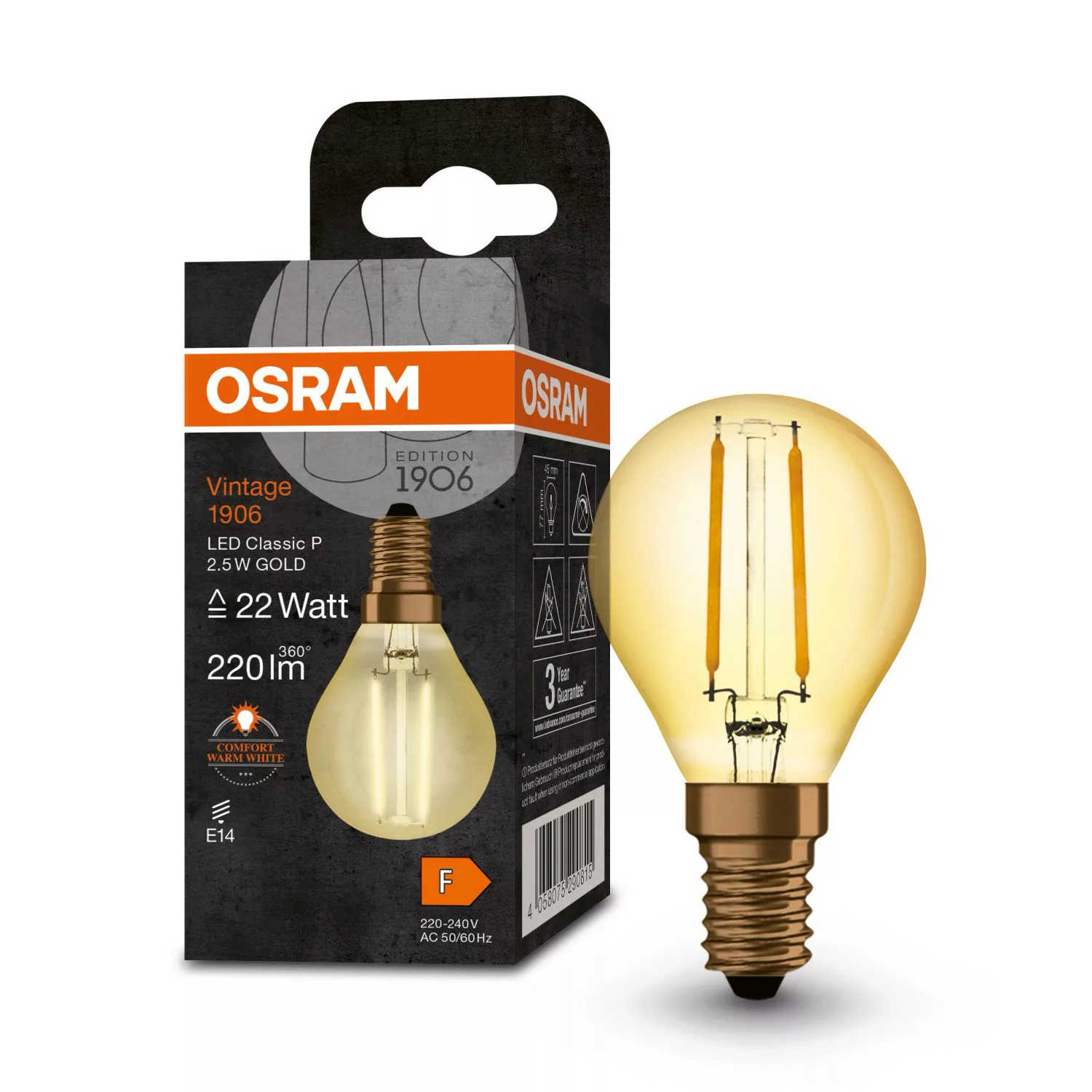 Osram LED-Leuchtmittel E14 Tropfenform 2,5 W 220 lm 7,7 x 4,5 cm (H x Ø) günstig online kaufen