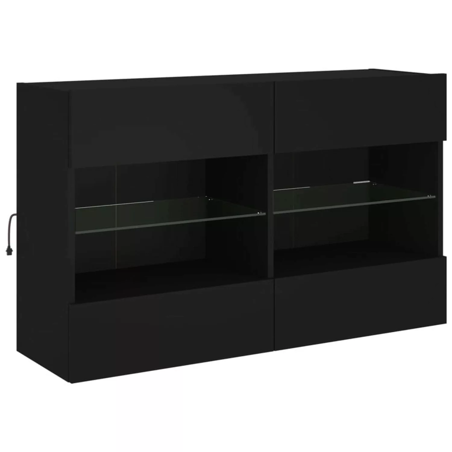 VidaXL TV-Wandschrank mit LED-Leuchten Schwarz 98,5x30x60,5 cm günstig online kaufen