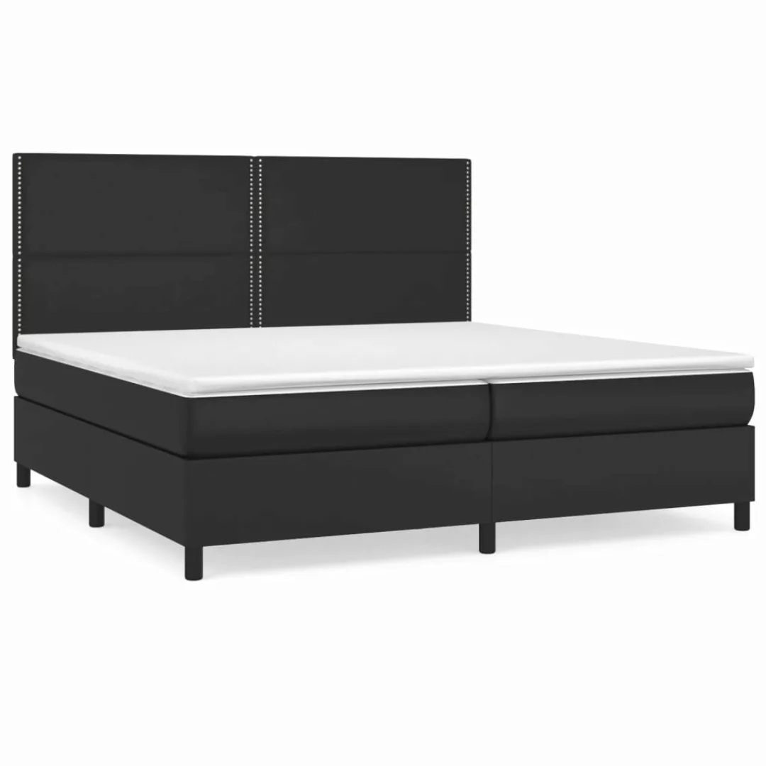 Vidaxl Boxspringbett Mit Matratze Schwarz 200x200 Cm Kunstleder günstig online kaufen