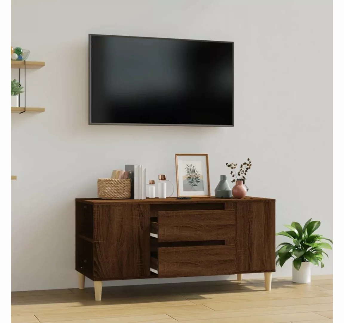 furnicato TV-Schrank Braun Eichen-Optik 102x44,5x50 cm Holzwerkstoff günstig online kaufen