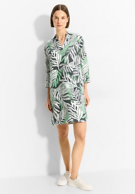 Cecil Sommerkleid Cecil Leinenmix Kleid mit Print in Soft Salvia Gre (1-tlg günstig online kaufen
