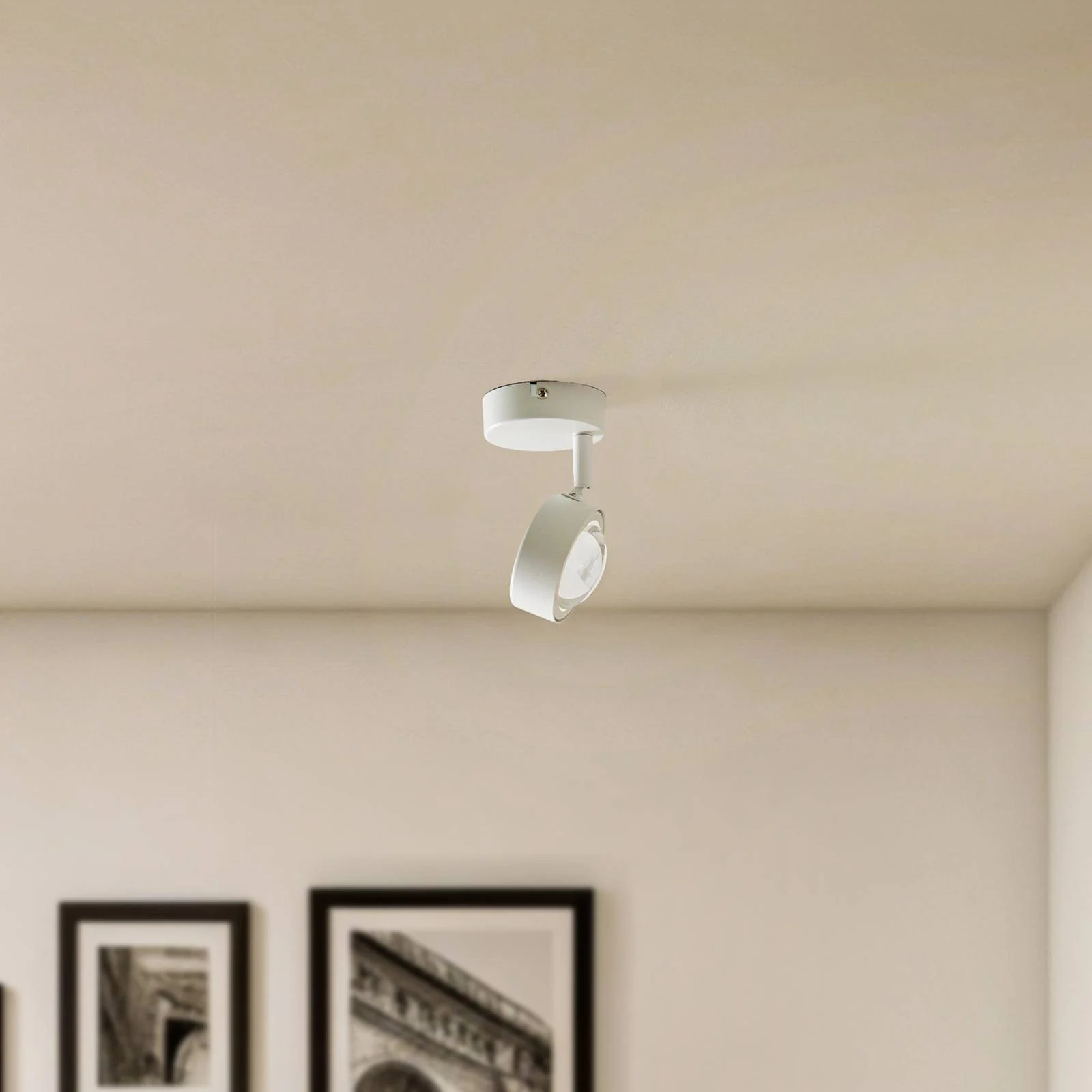 Lindby Strahler Jyla, weiß, Linse, 3.000 K, Ø 8 cm, GX53 günstig online kaufen