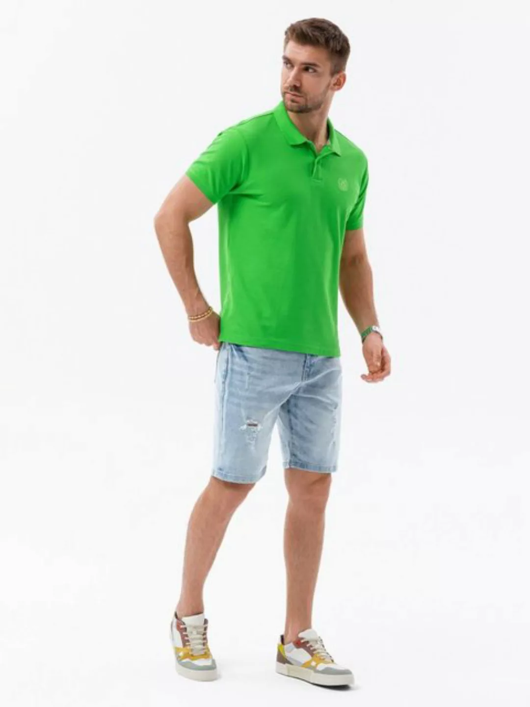 OMBRE Poloshirt Ombre Poloshirt aus Piqué-Strick für Herren - grün V25 S137 günstig online kaufen