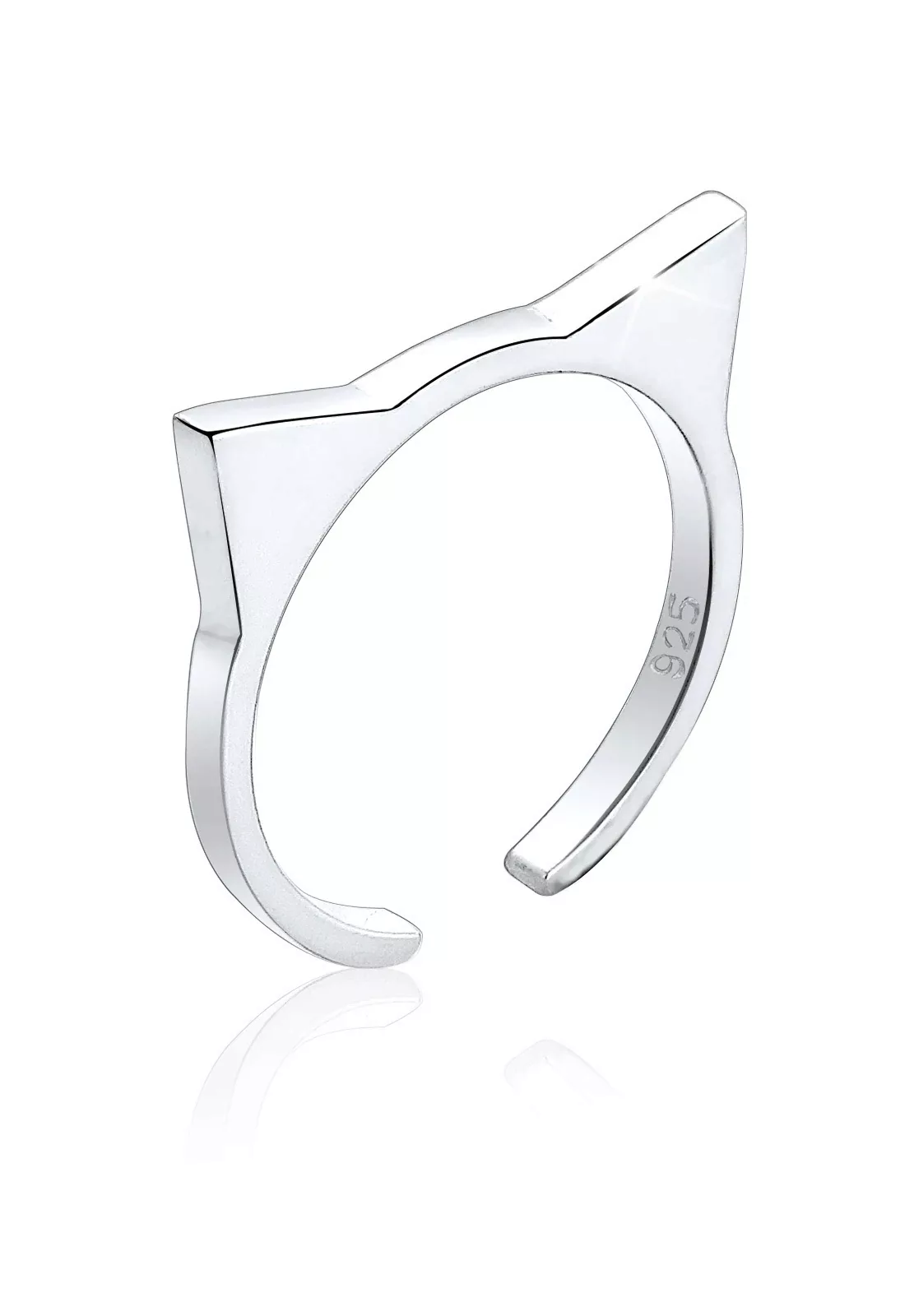 Elli Fingerring "Katzenohren Cat Geo Offen Trend Cool 925er Silber" günstig online kaufen