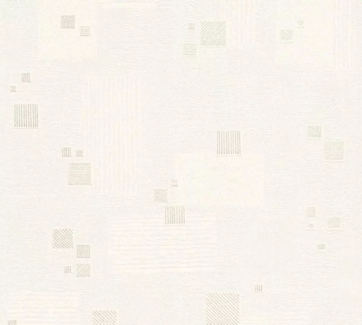 Bricoflor Geometrische Tapete mit Glitzer Weiße Vliestapete Quadrat Muster günstig online kaufen
