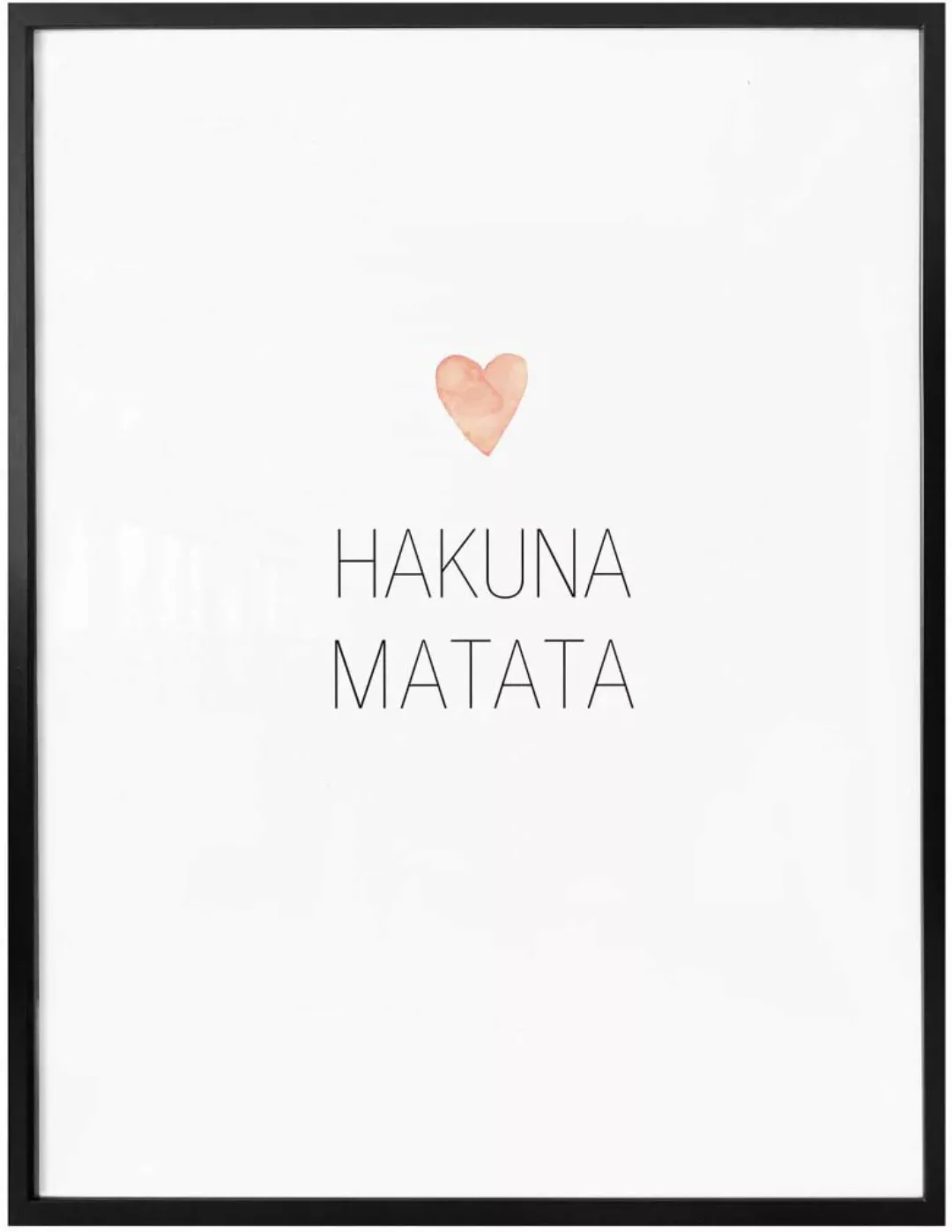 Wall-Art Poster "Herz Schriftzug Hakuna Matata", Schriftzug, (1 St.) günstig online kaufen