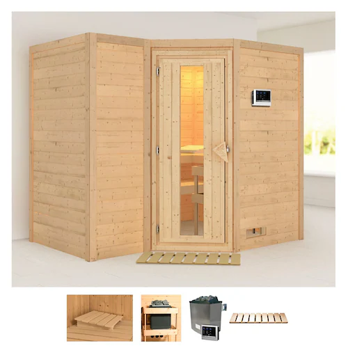 Karibu Sauna »Sanna 2«, (Set), 9-kW-Ofen mit externer Steuerung günstig online kaufen