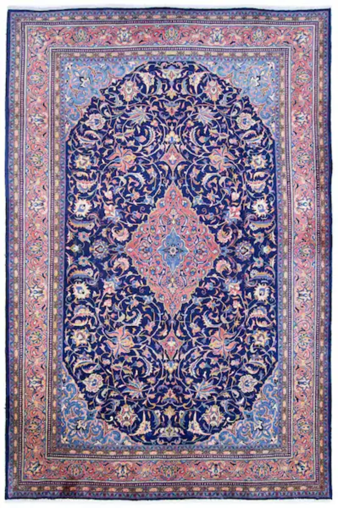 morgenland Wollteppich »Sarough Medaillon Blu 282 x 195 cm«, rechteckig günstig online kaufen