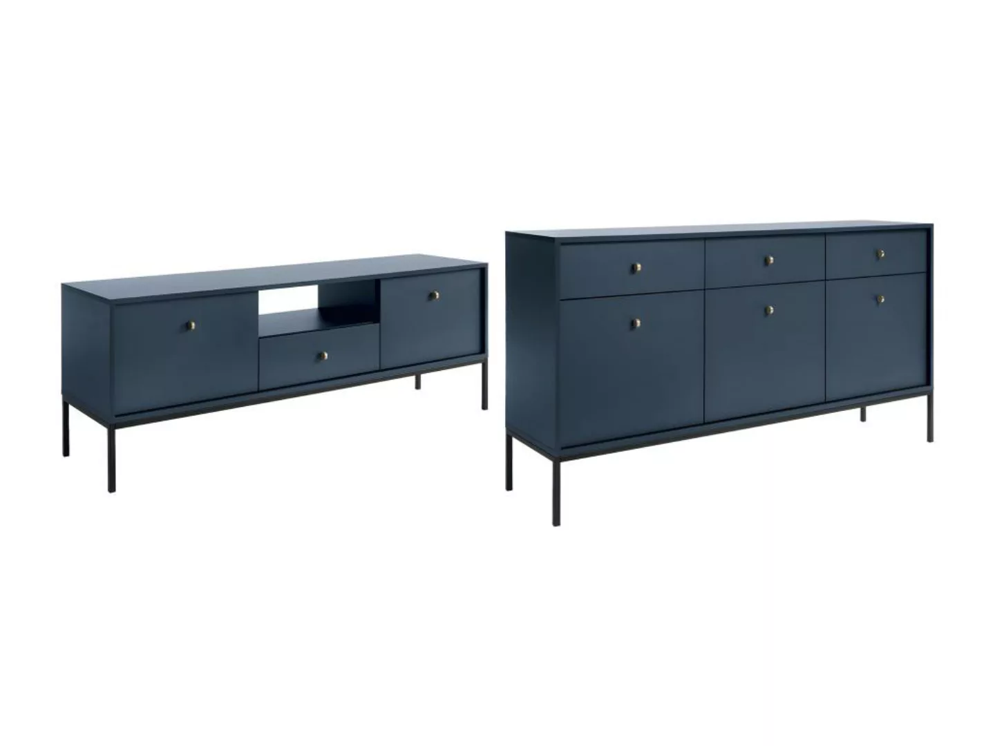 Sparset: Sideboard + TV-Möbel - Blau - BOGDAN günstig online kaufen