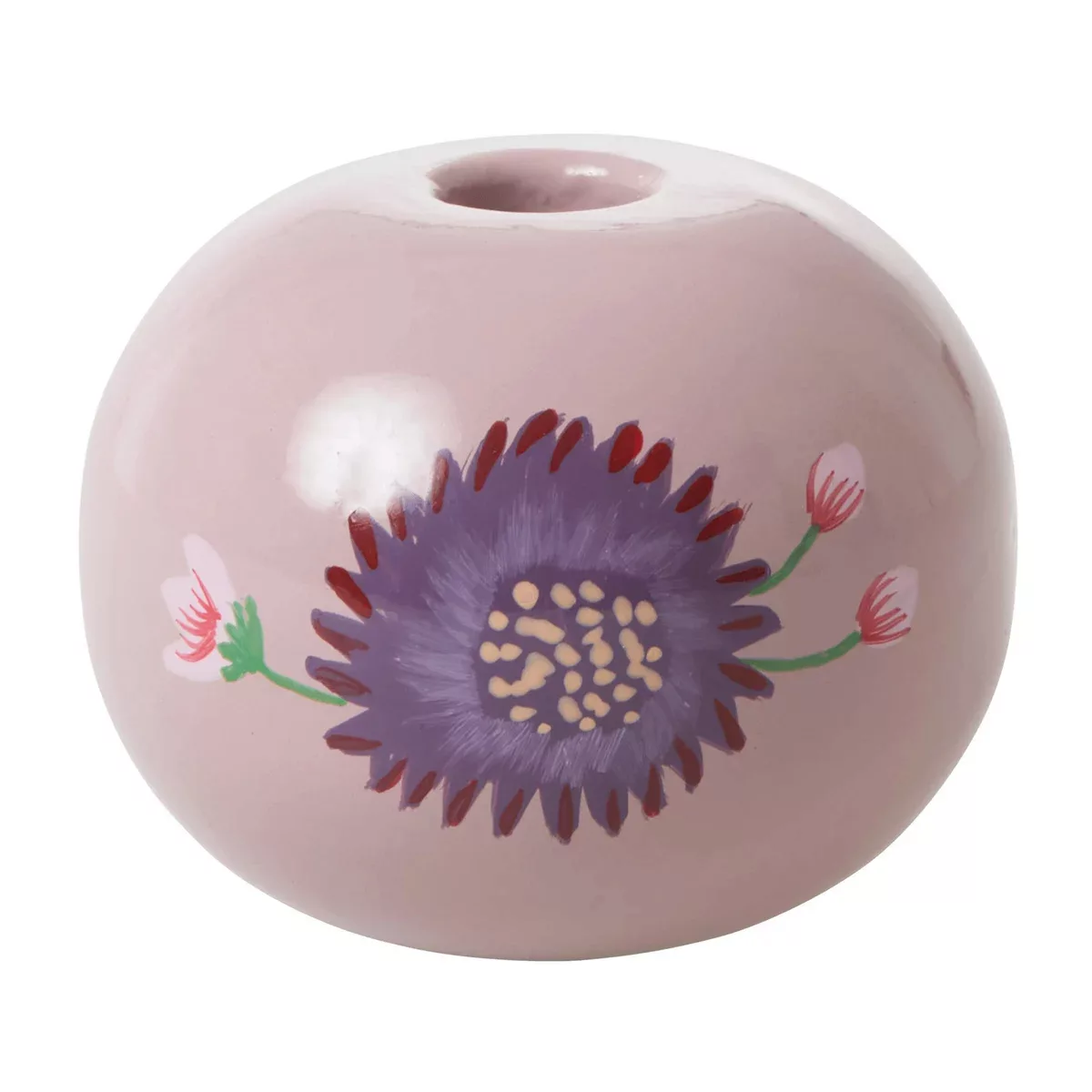 Rice Kerzenhalter Ø10cm Lavender-handpainted flower günstig online kaufen