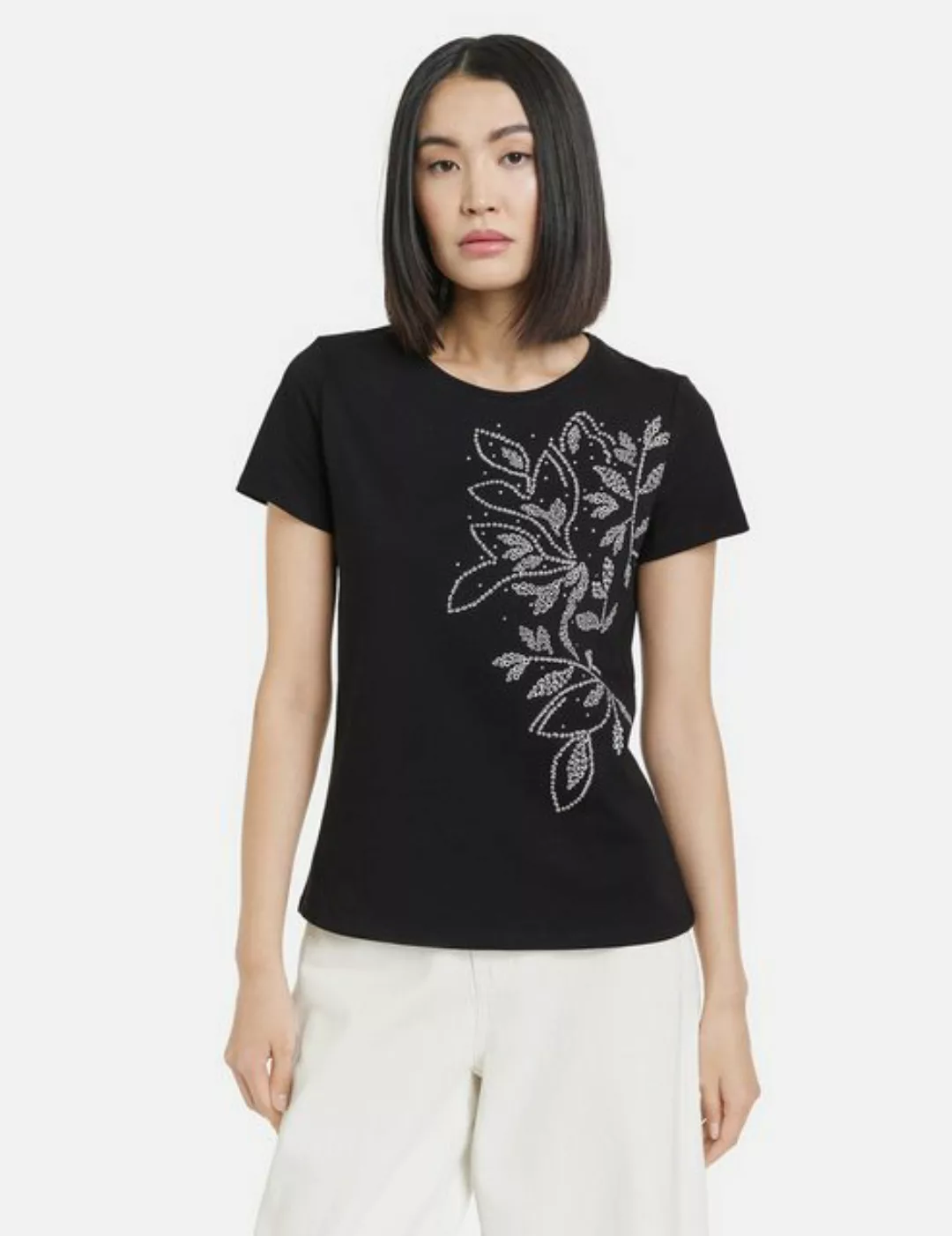 Taifun Kurzarmshirt Baumwoll-T-Shirt mit platziertem Print günstig online kaufen