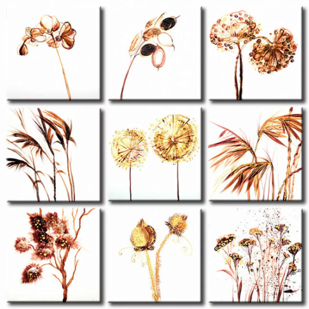 Leinwandbild Neun subtile Blumen  XXL günstig online kaufen