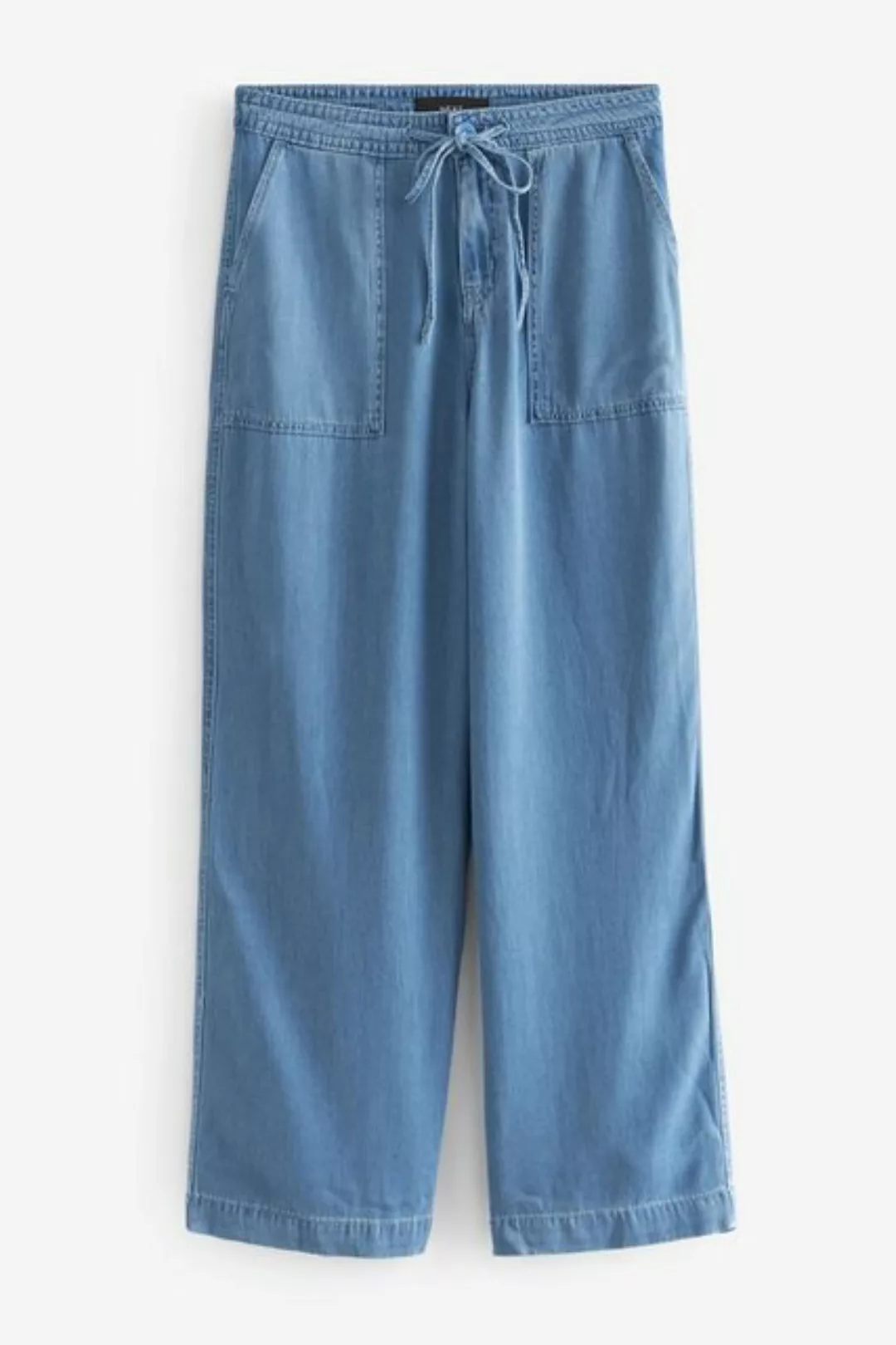 Next Weite Jeans Lyocell-Hose mit weitem Beinschnitt + Bindegürtel (1-tlg) günstig online kaufen