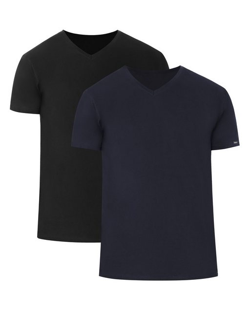 Cornette T-Shirt Herren T-Shirts mit V-Ausschnitt 2er Pack CR067 (1-tlg) günstig online kaufen