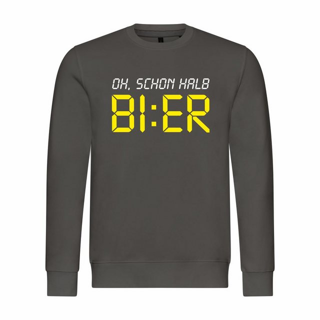 deinshirt Rundhalspullover Herren Sweatshirt Oh schon halb Bier Mit Print M günstig online kaufen