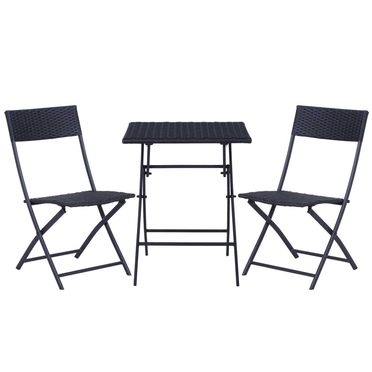 Outsunny Bistroset Polyrattan 3tlg. Balkonmöbel Set günstig online kaufen