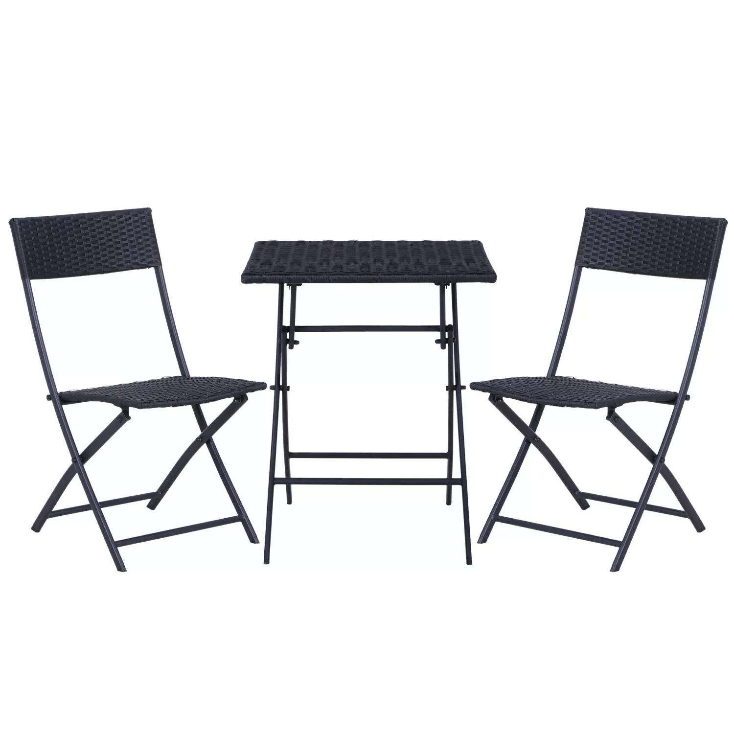 Outsunny Bistroset Polyrattan 3tlg. Balkonmöbel Set günstig online kaufen