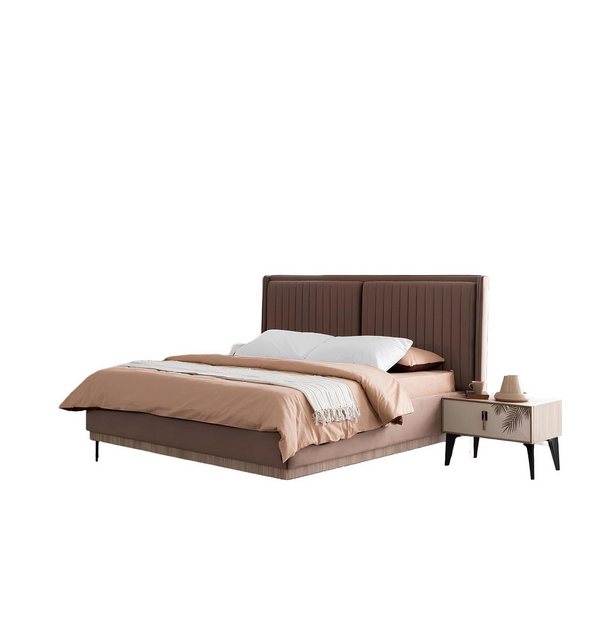 Xlmoebel Bett Designer Schlafzimmer Möbel Set mit luxuriösem braunem Doppel günstig online kaufen