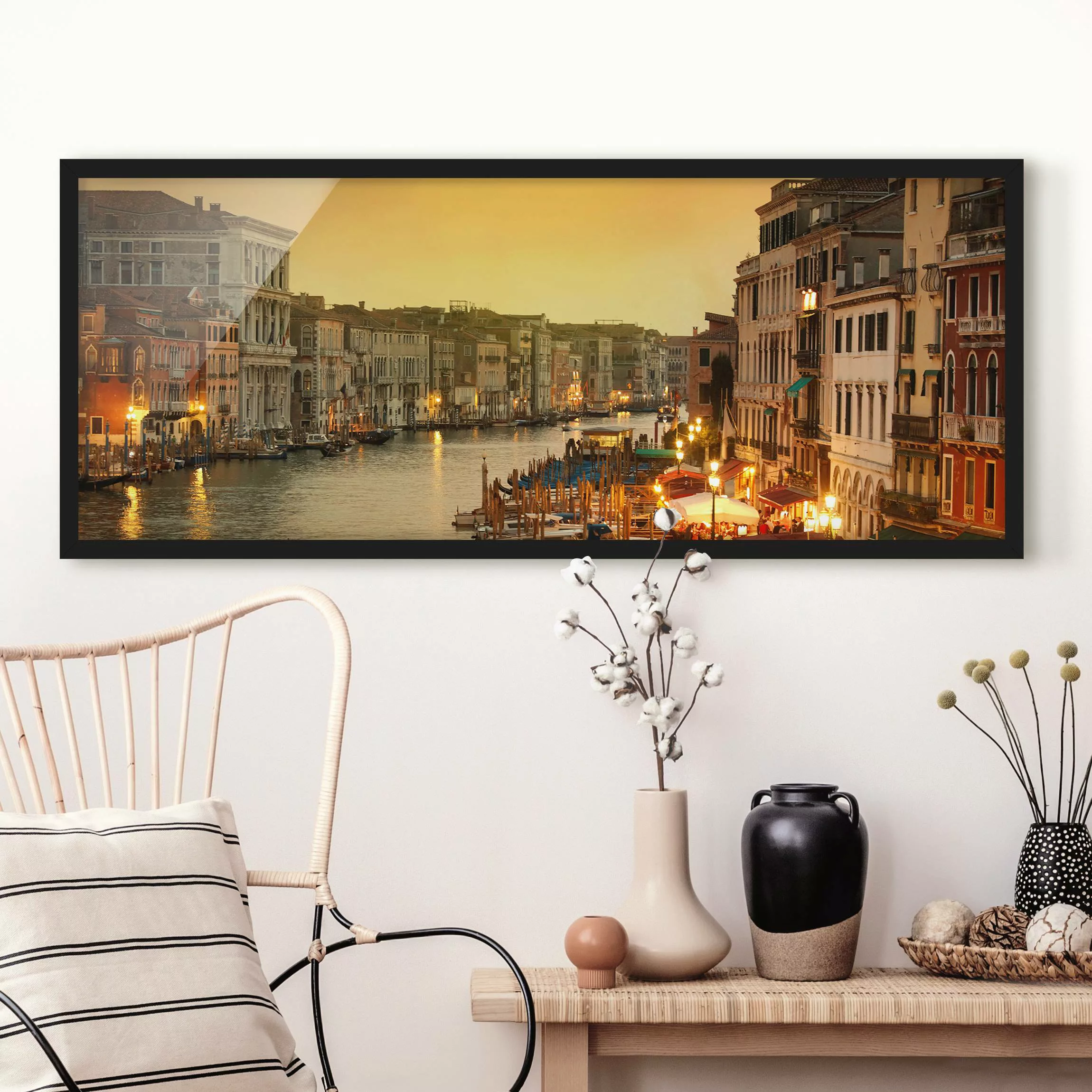 Bild mit Rahmen Architektur & Skyline - Panorama Großer Kanal von Venedig günstig online kaufen