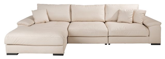 Iwaniccy Ecksofa ANGEL, Creme, Mikrofaser, inkl. Kissen, B 323 x H 90 x T 1 günstig online kaufen