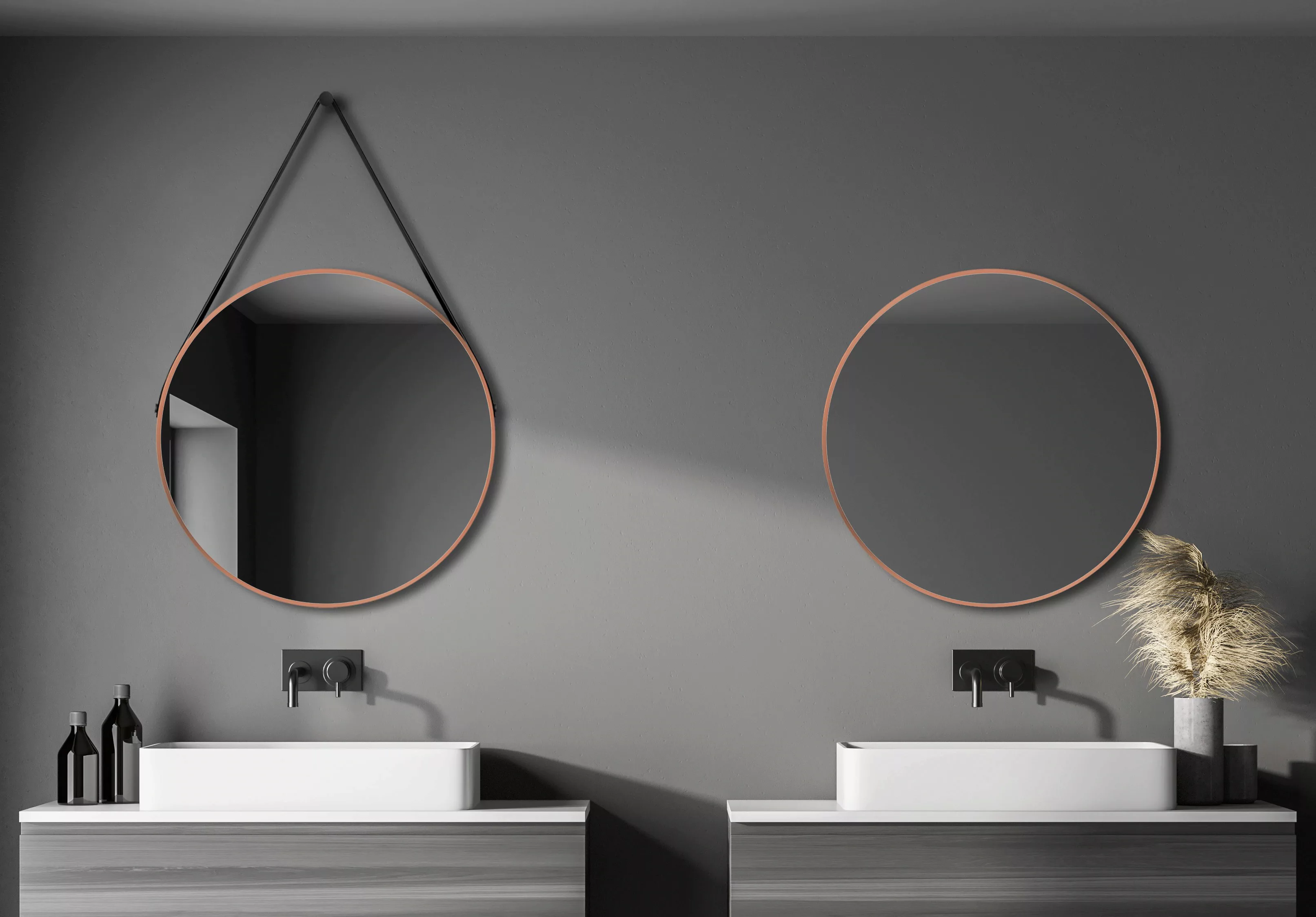 Talos Wandspiegel, dekorativer runder Spiegel mit Aluminiumrahmen, Ø 80 cm günstig online kaufen
