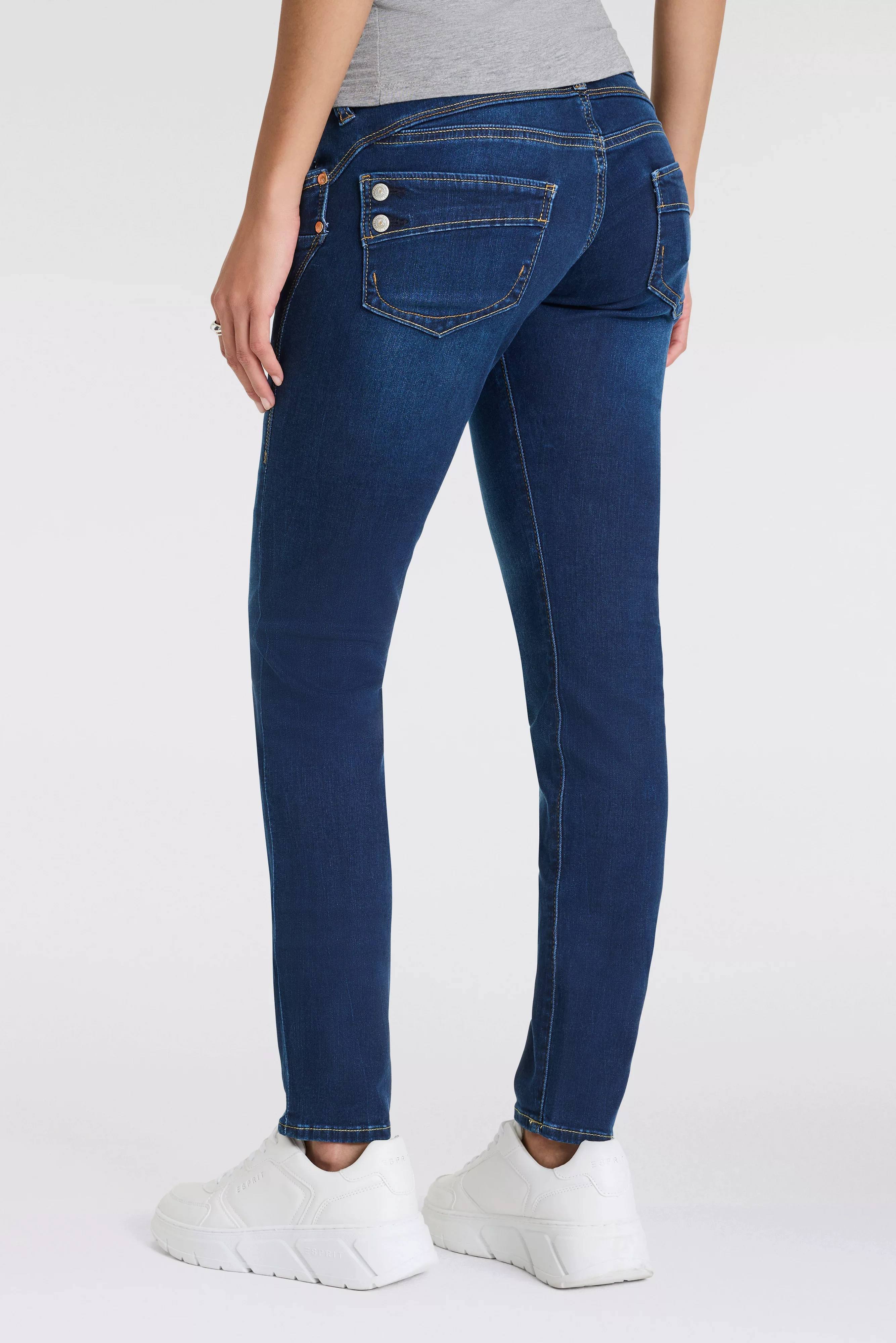 Herrlicher Slim-fit-Jeans "Piper Slim Organic Denim", mit Logoknöpfen an de günstig online kaufen