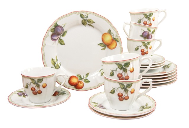 CreaTable Kaffeeservice »Geschirr-Set Flora Orchard«, (Set, 18 tlg., Kaffee günstig online kaufen