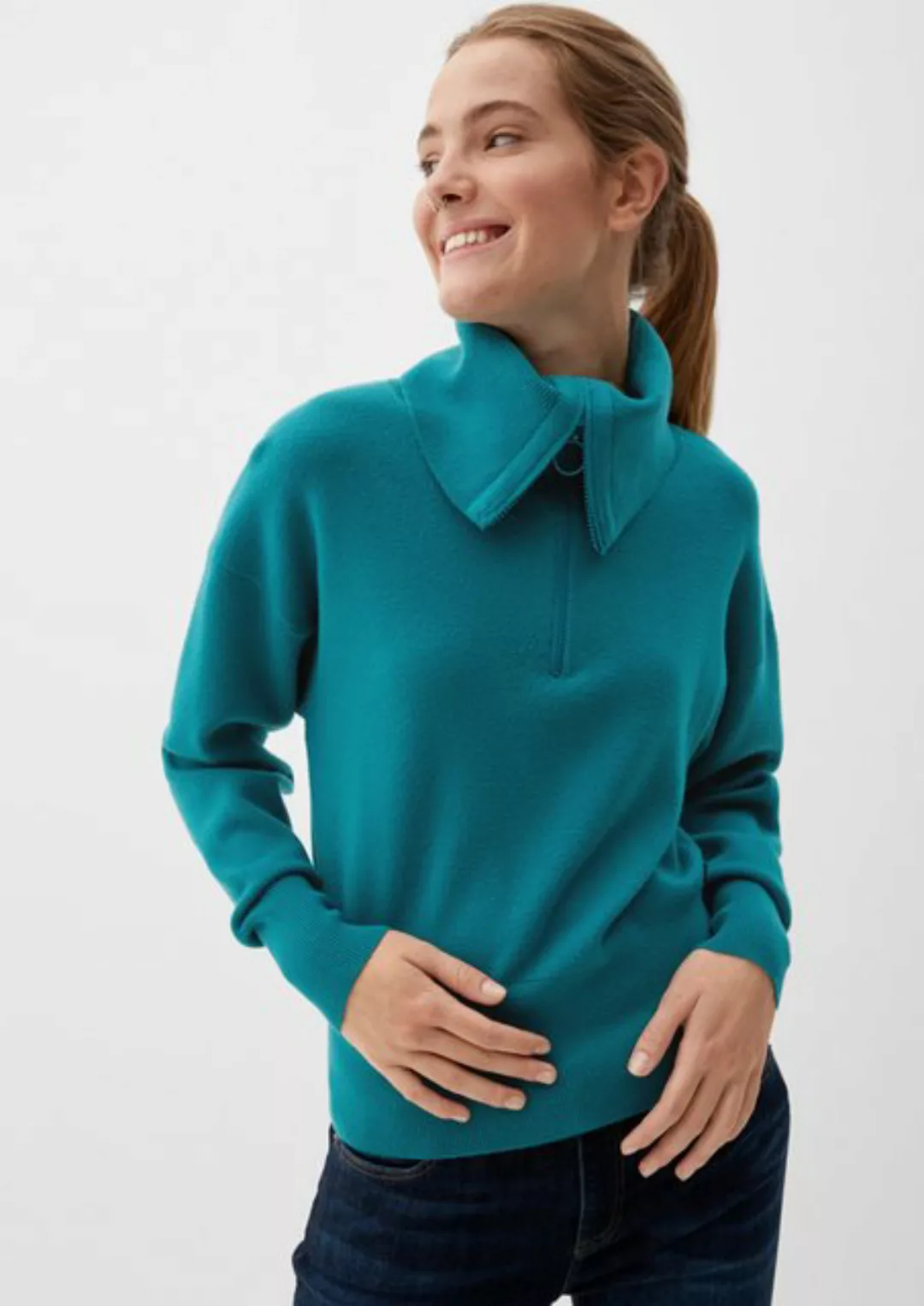 QS Strickpullover Pullover aus Viskosemix günstig online kaufen