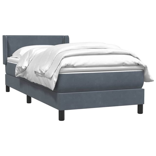 vidaXL Bett Boxspringbett mit Matratze Dunkelgrau 100x220 cm Samt günstig online kaufen