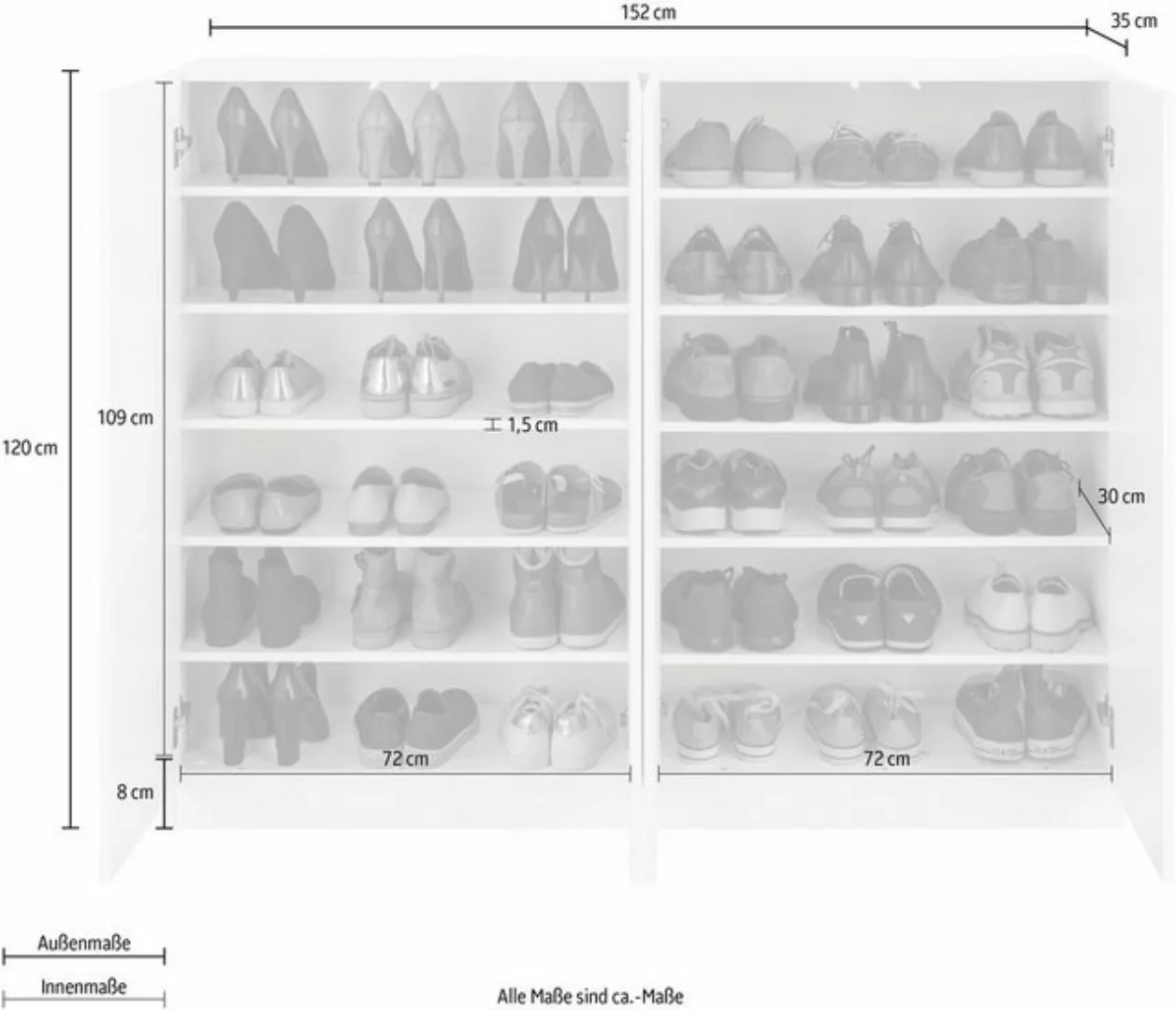 borchardt Möbel Schuhschrank "Vaasa3", Breite 152 cm günstig online kaufen