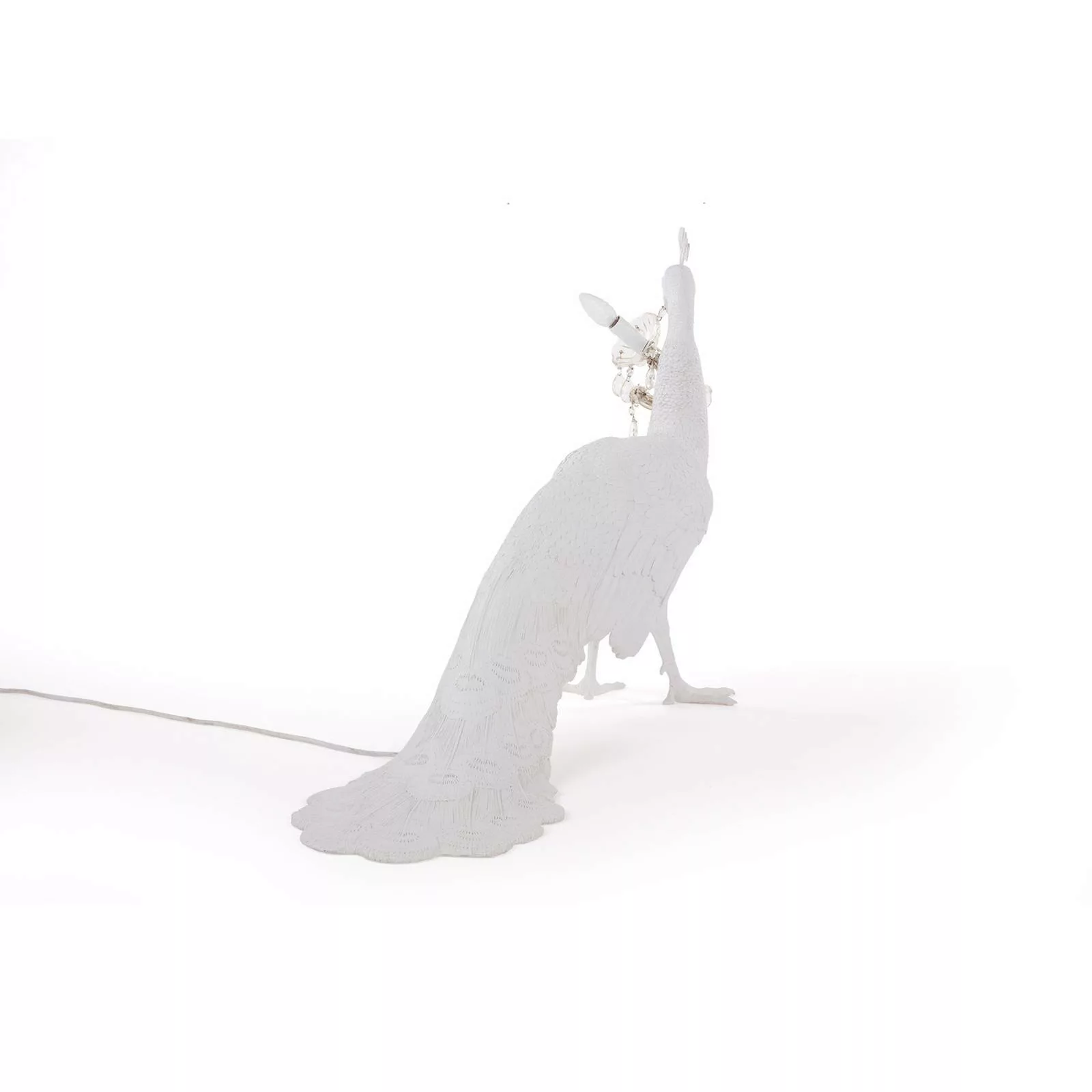 Bodenleuchte Peacock plastikmaterial weiß / Kunstharz - Lampe in Pfauenform günstig online kaufen