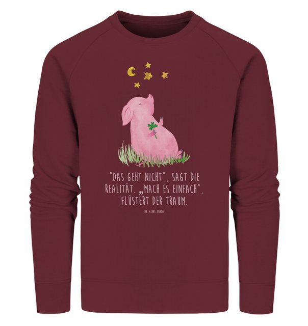 Mr. & Mrs. Panda Longpullover Größe XS Schwein Glück - Burgundy - Geschenk, günstig online kaufen