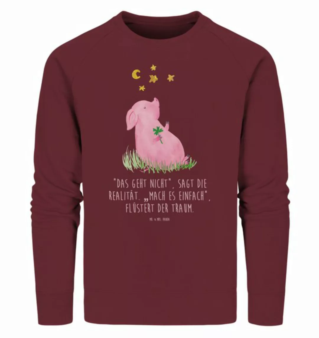 Mr. & Mrs. Panda Longpullover Größe L Schwein Glück - Burgundy - Geschenk, günstig online kaufen