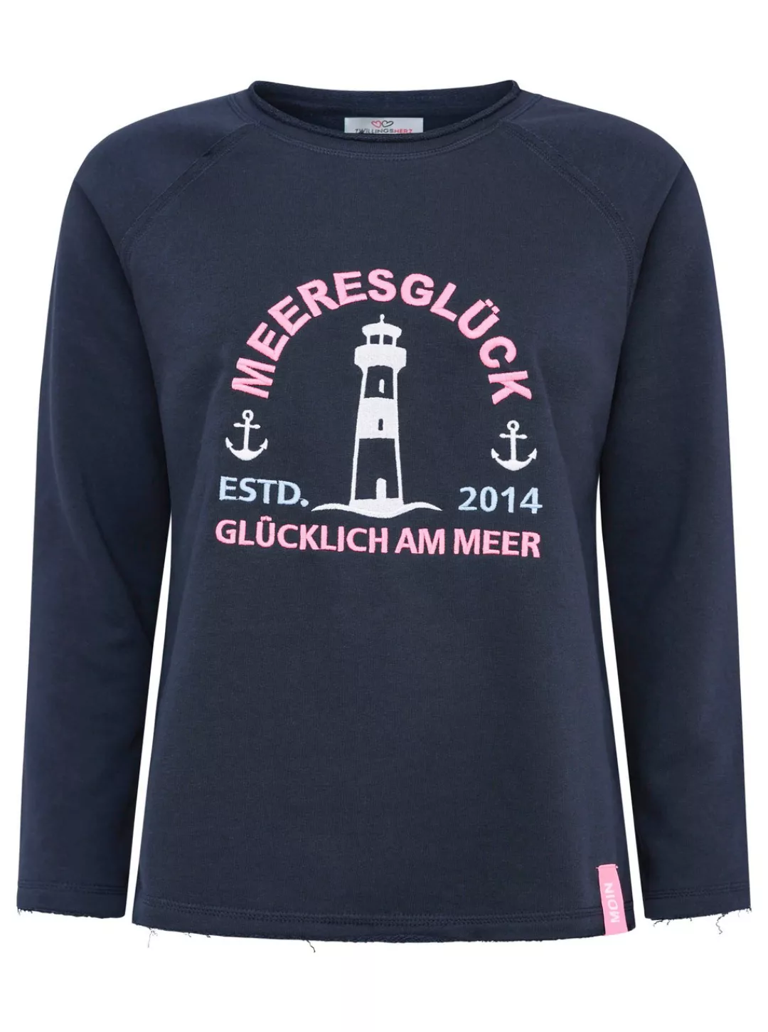 Zwillingsherz Sweatshirt ""Glücklich am Meer"", mit Used-Look Kanten, Leuch günstig online kaufen