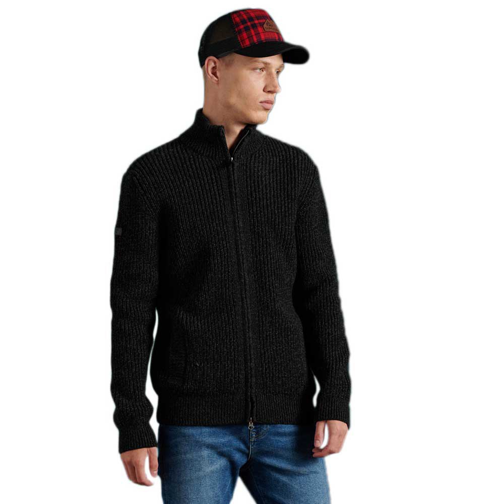 Superdry Downhill Through Pullover Mit Reißverschluss S Magma Black Twist günstig online kaufen