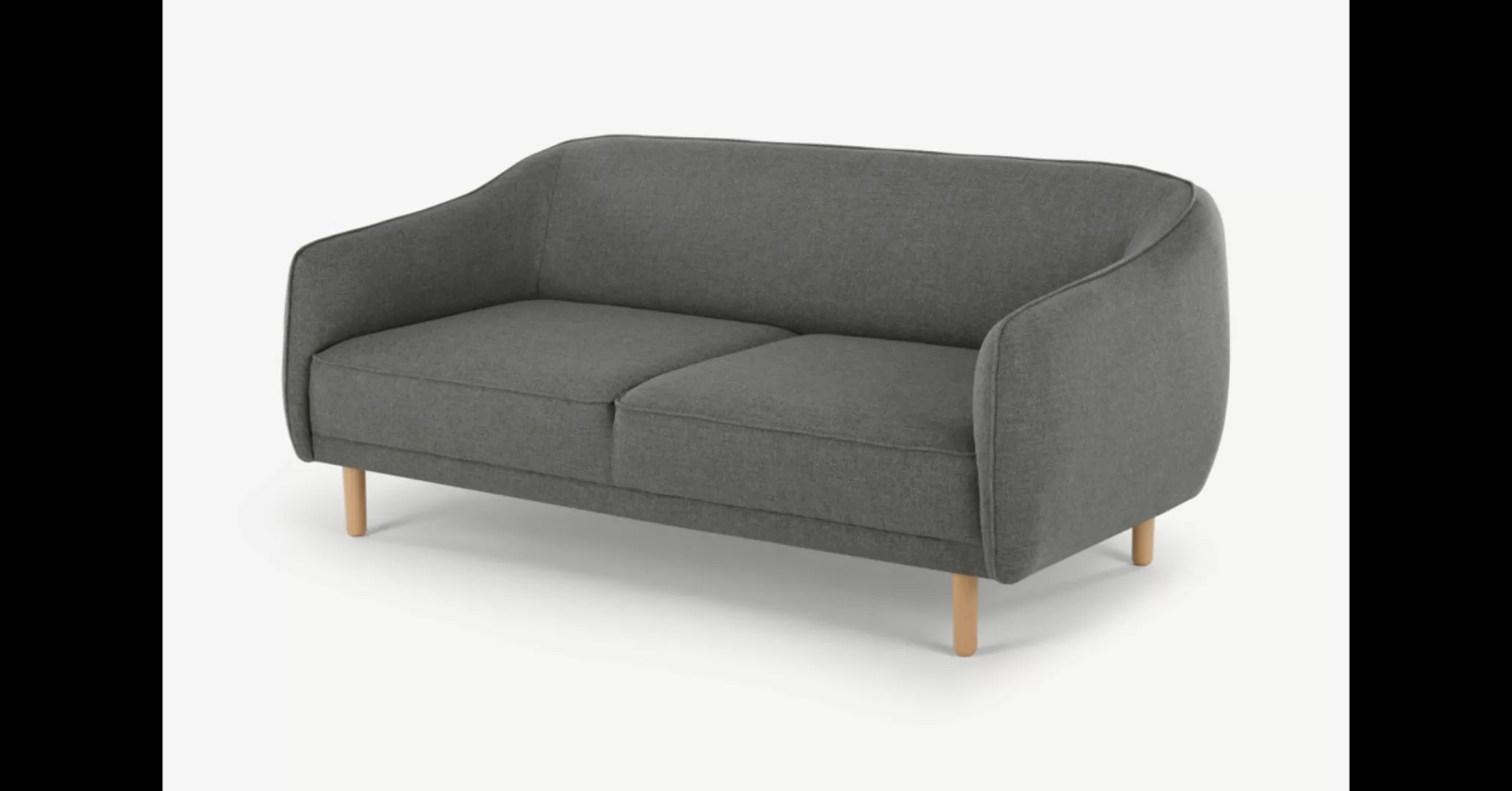 Haring 3-Sitzer Sofa, Dunkelgrau - MADE.com günstig online kaufen