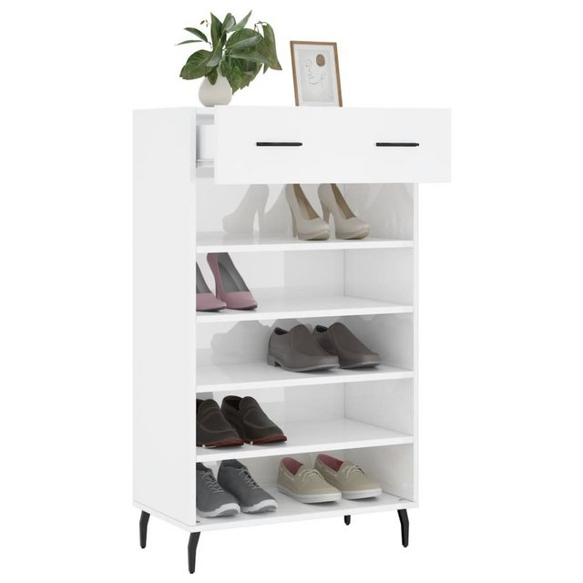 vidaXL Schuhschrank Schuhschrank Hochglanz-Weiß 60x35x105 cm Spanplatte günstig online kaufen