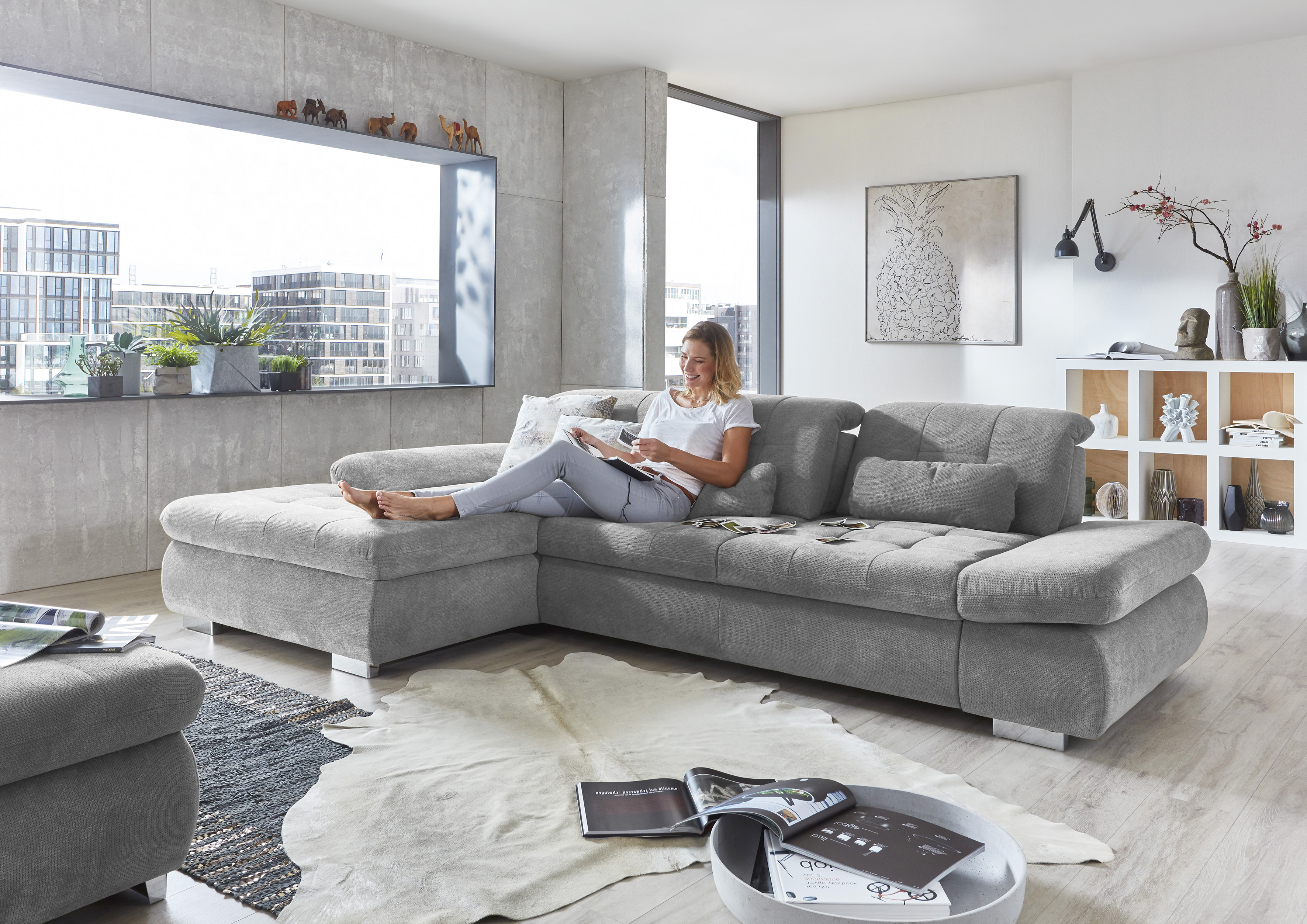 Die PlanBar Ecksofa "MP-IN17004 L-Form", wahlweise mit Funktion, Federkern günstig online kaufen