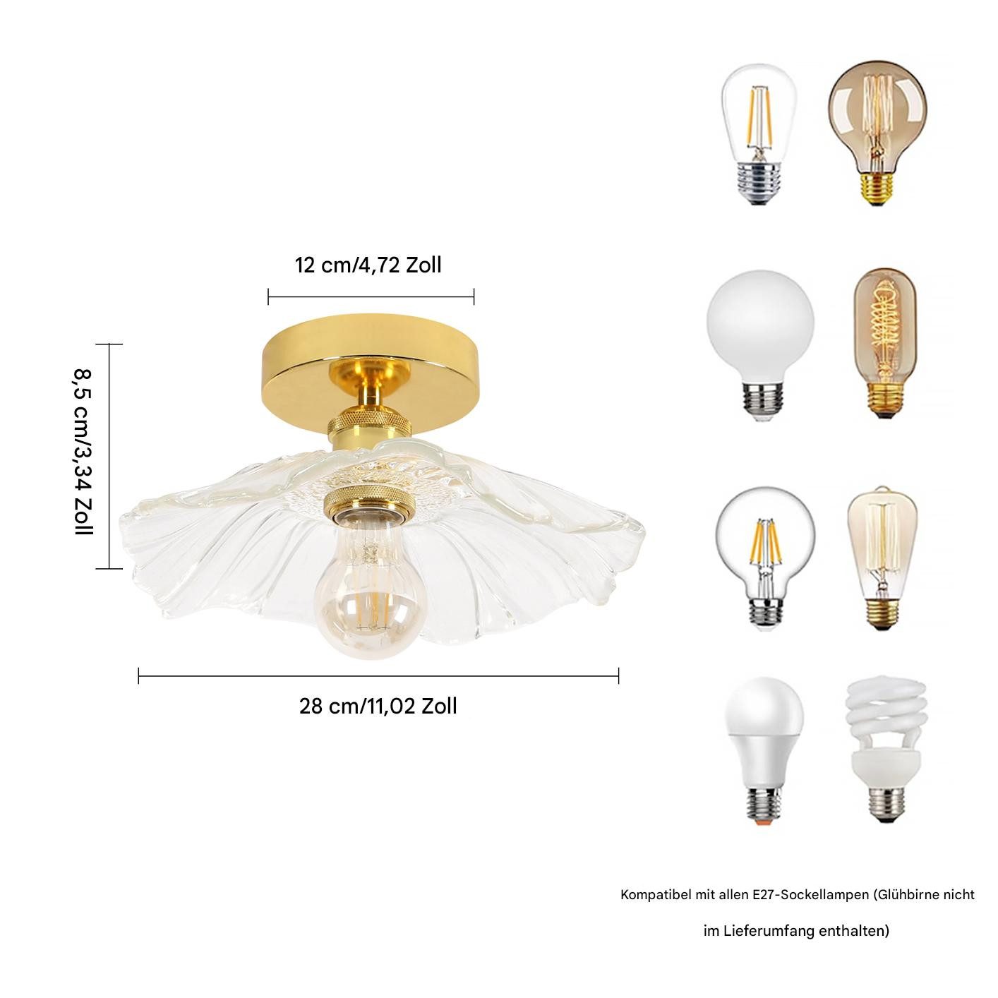 Riserva Deckenleuchte Goldene Deckenleuchte,dekorative E27 Glaslampe,minima günstig online kaufen