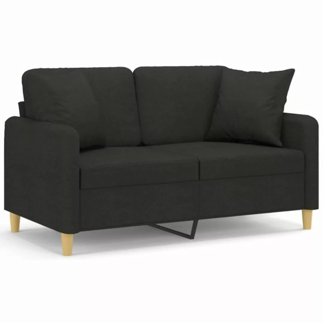 vidaXL Sofa, 2-Sitzer-Sofa mit Zierkissen Schwarz 120 cm Stoff günstig online kaufen