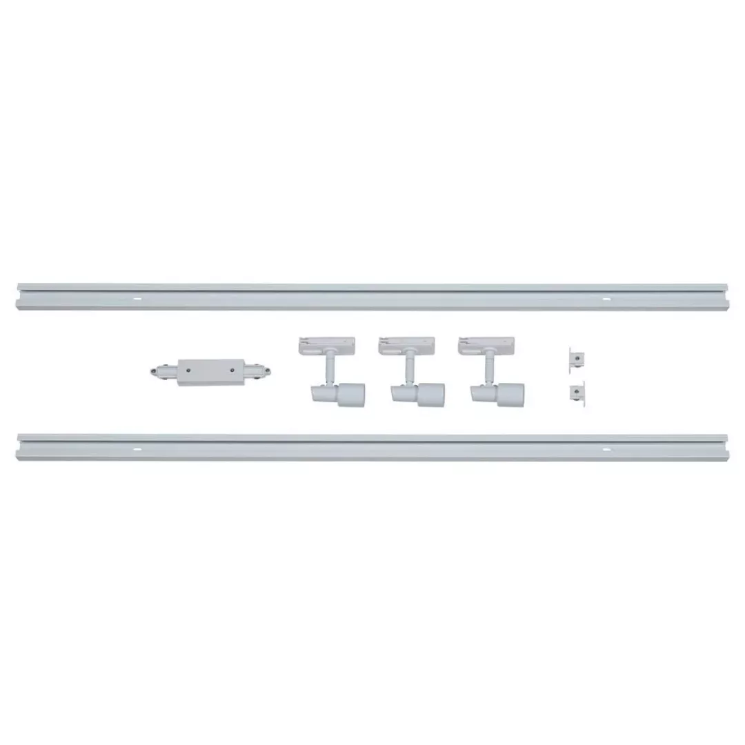 famlights | 1-Phasen Schienensystem-Set 2 Meter inkl. 3 Spots in Weiß GU10 günstig online kaufen