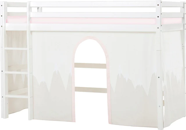 Hoppekids Hochbett "Winter Wonderland" 90x200cm mit Vorhang & Matratze", (S günstig online kaufen