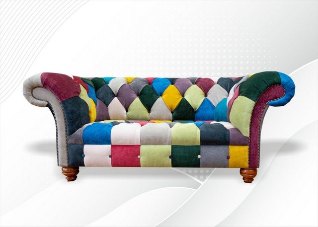 JVmoebel Chesterfield-Sofa Bunter Chesterfield Zweisitzer Stoffsofa Polster günstig online kaufen