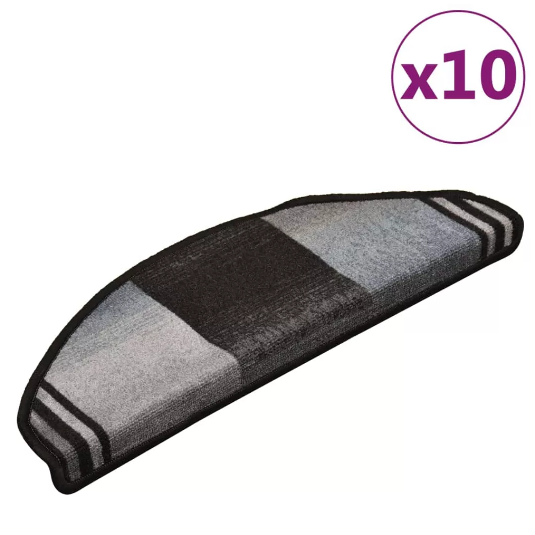 Vidaxl Treppenstufen-matten Selbstklebend 10 Stk 65x25 Cm Schwarz/grau günstig online kaufen