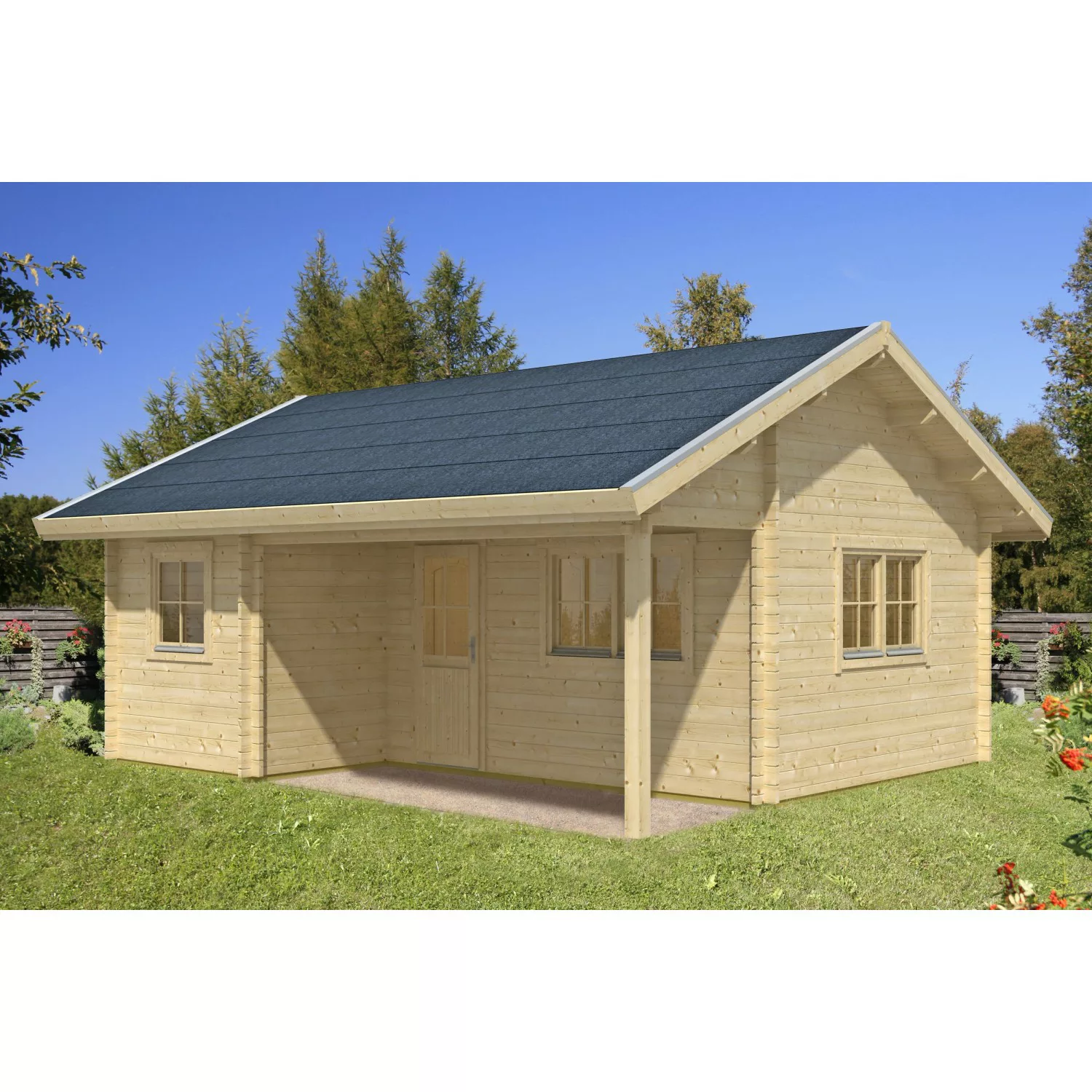 Skan Holz-Gartenhaus Ontario Basishaus B x T 600 cm x 500 cm günstig online kaufen