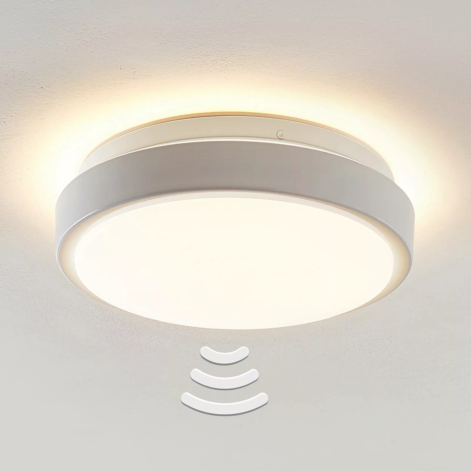 Lindby Camille LED-Sensor-Deckenlampe Ø26cm weiß günstig online kaufen