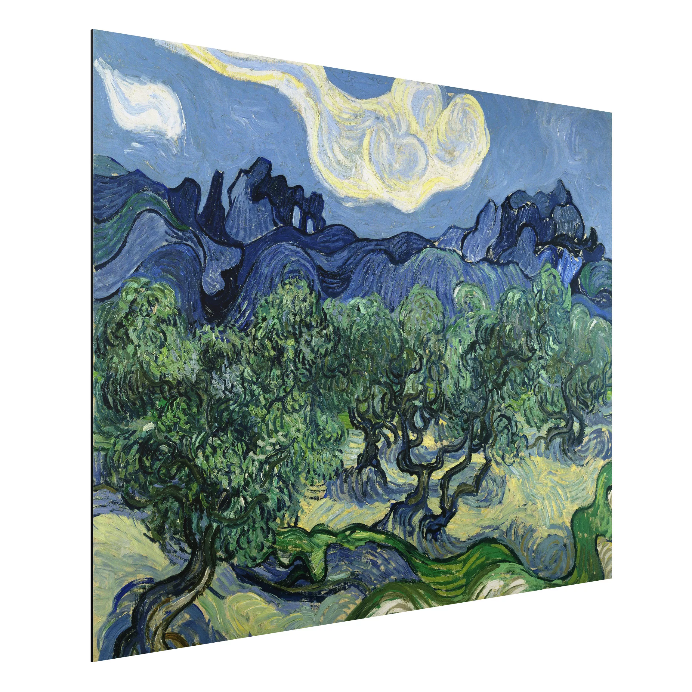 Alu-Dibond Bild Kunstdruck - Querformat 4:3 Vincent van Gogh - Olivenbäume günstig online kaufen